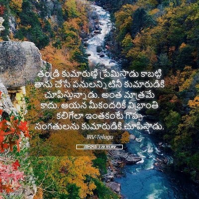 Picture 05 - యోహాను 5:20 TELIRV - తండ్రి కుమారుణ్ణి - Bible Verse Picture
