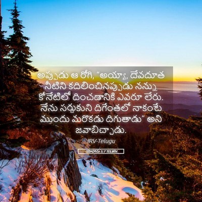 Picture 05 - యోహాను 5:7 TELIRV - అప్పుడు ఆ రోగి, - Bible Verse Picture