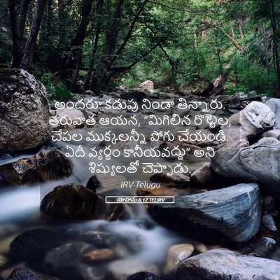 Picture 05 - యోహాను 6:12 TELIRV - అందరూ కడుపు నిండా - Bible Verse Picture