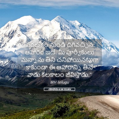 Picture 05 - యోహాను 6:58 TELIRV - పరలోకం నుండి - Bible Verse Picture