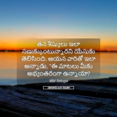 Picture 05 - యోహాను 6:61 TELIRV - తన శిష్యులు ఇలా - Bible Verse Picture