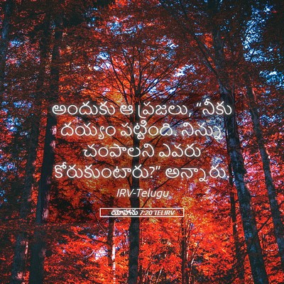 Picture 05 - యోహాను 7:20 TELIRV - అందుకు ఆ ప్రజలు, - Bible Verse Picture