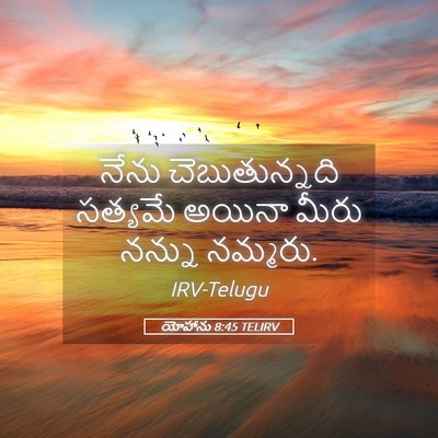 Picture 05 - యోహాను 8:45 TELIRV - నేను చెబుతున్నది - Bible Verse Picture