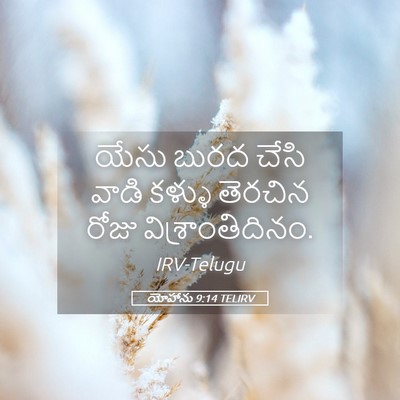 Picture 05 - యోహాను 9:14 TELIRV - యేసు బురద చేసి - Bible Verse Picture