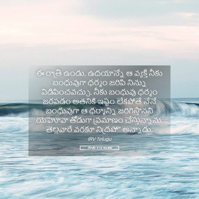 Picture 05 - రూతు 3:13 TELIRV - ఈ రాత్రి ఉండు. - Bible Verse Picture