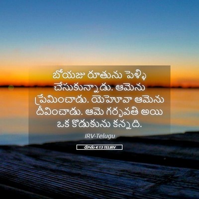 Picture 05 - రూతు 4:13 TELIRV - బోయజు రూతును - Bible Verse Picture