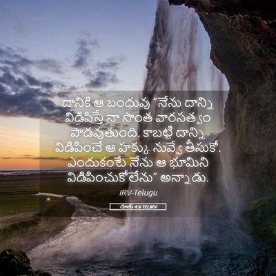 Picture 05 - రూతు 4:6 TELIRV - దానికి ఆ బంధువు - Bible Verse Picture