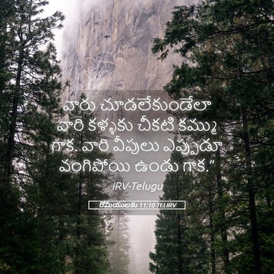 Picture 05 - రోమీయులకు 11:10 TELIRV - వారు చూడలేకుండేలా - Bible Verse Picture