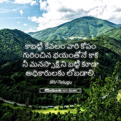 Picture 05 - రోమీయులకు 13:5 TELIRV - కాబట్టి కేవలం - Bible Verse Picture