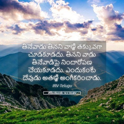 Picture 05 - రోమీయులకు 14:3 TELIRV - తినేవాడు తినని - Bible Verse Picture