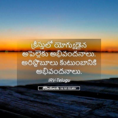 Picture 05 - రోమీయులకు 16:10 TELIRV - క్రీస్తులో - Bible Verse Picture