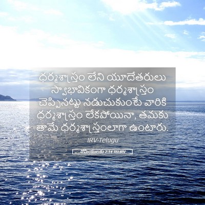 Picture 05 - రోమీయులకు 2:14 TELIRV - ధర్మశాస్త్రం లేని - Bible Verse Picture