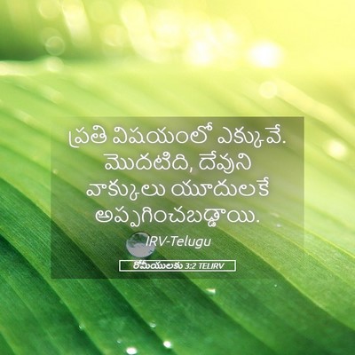 Picture 05 - రోమీయులకు 3:2 TELIRV - ప్రతి విషయంలో - Bible Verse Picture