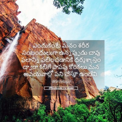 Picture 05 - రోమీయులకు 7:5 TELIRV - ఎందుకంటే మనం శరీర - Bible Verse Picture