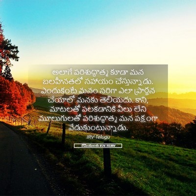 Picture 05 - రోమీయులకు 8:26 TELIRV - అలాగే - Bible Verse Picture