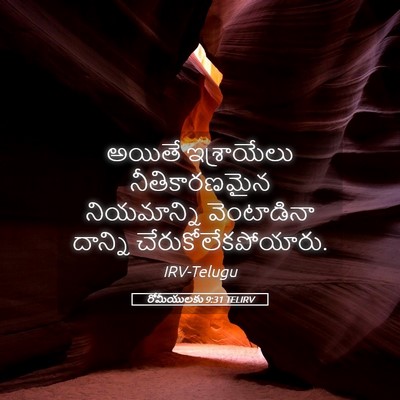 Picture 05 - రోమీయులకు 9:31 TELIRV - అయితే ఇశ్రాయేలు - Bible Verse Picture