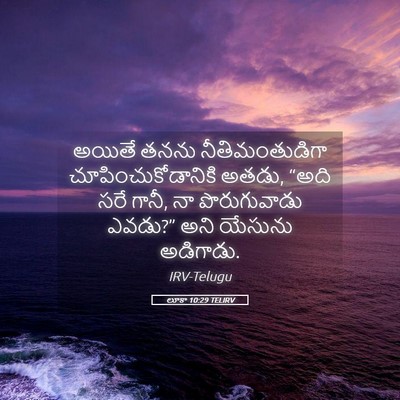 Picture 05 - లూకా 10:29 TELIRV - అయితే తనను - Bible Verse Picture