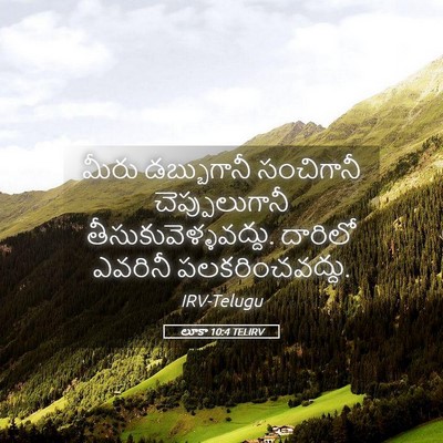Picture 05 - లూకా 10:4 TELIRV - మీరు డబ్బుగానీ - Bible Verse Picture