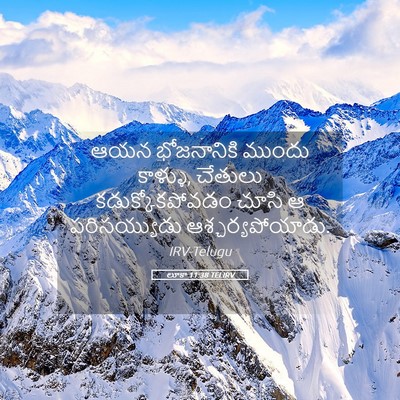 Picture 05 - లూకా 11:38 TELIRV - ఆయన భోజనానికి - Bible Verse Picture