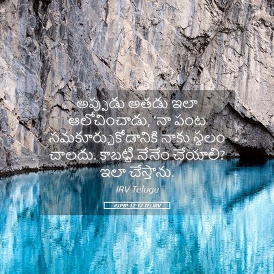 Picture 05 - లూకా 12:17 TELIRV - అప్పుడు అతడు ఇలా - Bible Verse Picture