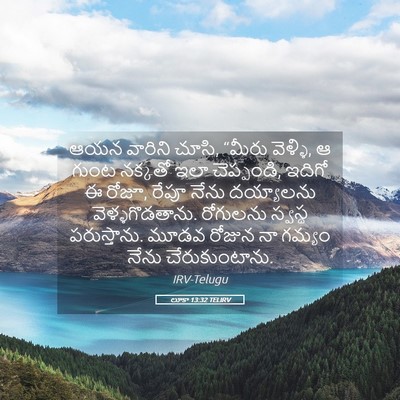 Picture 05 - లూకా 13:32 TELIRV - ఆయన వారిని చూసి, - Bible Verse Picture