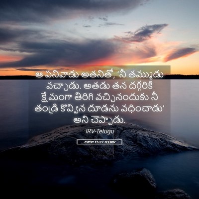 Picture 05 - లూకా 15:27 TELIRV - ఆ పనివాడు అతనితో, - Bible Verse Picture