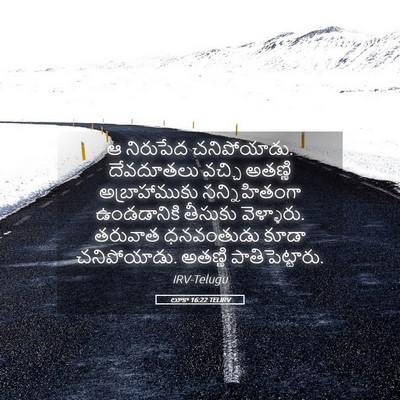 Picture 05 - లూకా 16:22 TELIRV - ఆ నిరుపేద - Bible Verse Picture