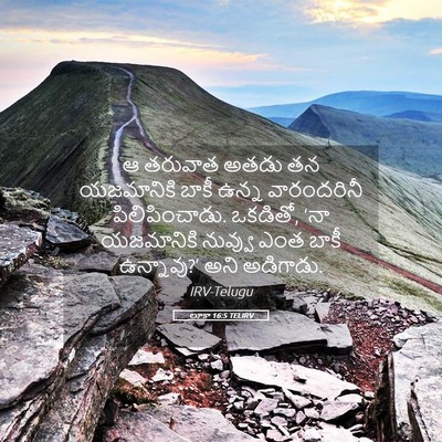 Picture 05 - లూకా 16:5 TELIRV - ఆ తరువాత అతడు తన - Bible Verse Picture