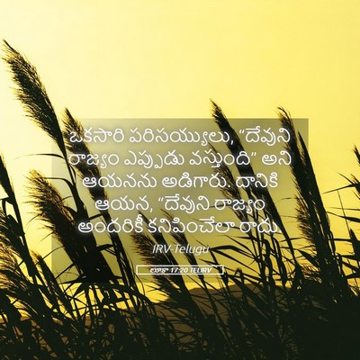 Picture 05 - లూకా 17:20 TELIRV - ఒకసారి - Bible Verse Picture