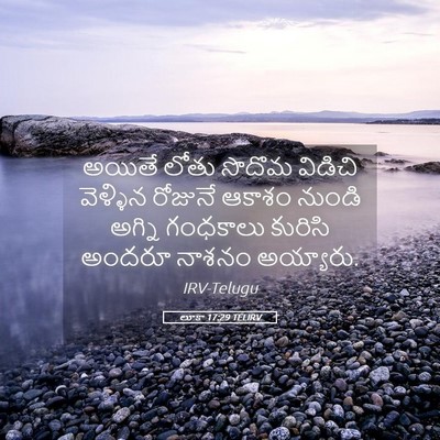 Picture 05 - లూకా 17:29 TELIRV - అయితే లోతు సొదొమ - Bible Verse Picture