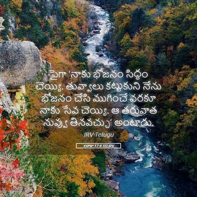 Picture 05 - లూకా 17:8 TELIRV - పైగా ‘నాకు భోజనం - Bible Verse Picture