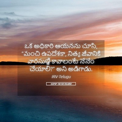 Picture 05 - లూకా 18:18 TELIRV - ఒక అధికారి ఆయనను - Bible Verse Picture