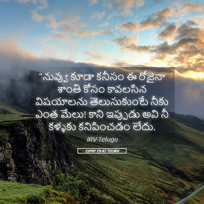 Picture 05 - లూకా 19:42 TELIRV - “నువ్వు కూడా - Bible Verse Picture
