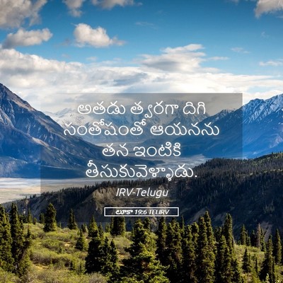 Picture 05 - లూకా 19:6 TELIRV - అతడు త్వరగా దిగి - Bible Verse Picture