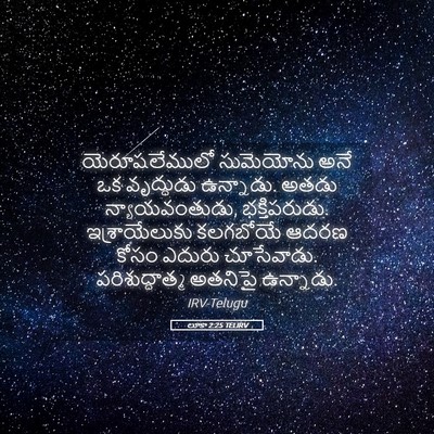 Picture 05 - లూకా 2:25 TELIRV - యెరూషలేములో - Bible Verse Picture