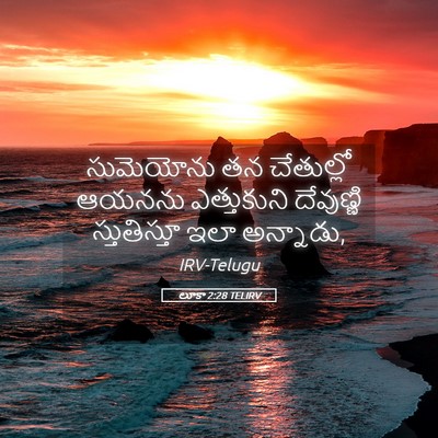 Picture 05 - లూకా 2:28 TELIRV - సుమెయోను తన - Bible Verse Picture