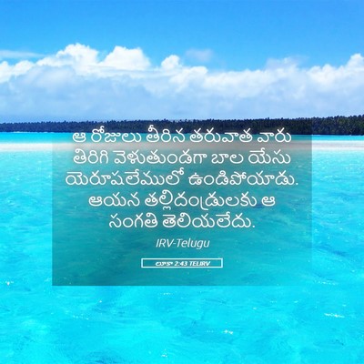 Picture 05 - లూకా 2:43 TELIRV - ఆ రోజులు తీరిన - Bible Verse Picture