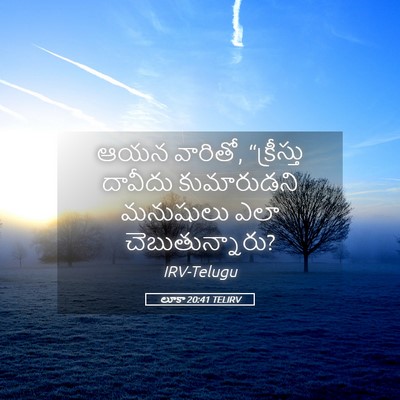 Picture 05 - లూకా 20:41 TELIRV - ఆయన వారితో, - Bible Verse Picture