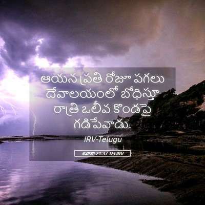 Picture 05 - లూకా 21:37 TELIRV - ఆయన ప్రతి రోజూ - Bible Verse Picture