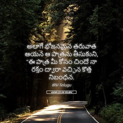 Picture 05 - లూకా 22:20 TELIRV - అలాగే భోజనమైన - Bible Verse Picture