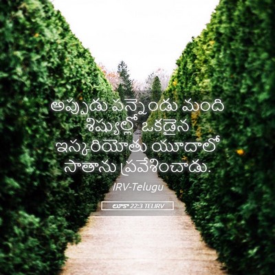 Picture 05 - లూకా 22:3 TELIRV - అప్పుడు పన్నెండు - Bible Verse Picture