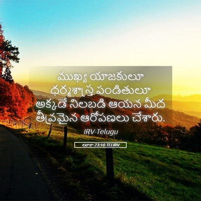 Picture 05 - లూకా 23:10 TELIRV - ముఖ్య యాజకులూ - Bible Verse Picture