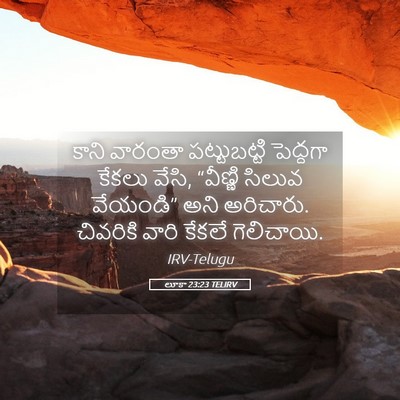 Picture 05 - లూకా 23:23 TELIRV - కాని వారంతా - Bible Verse Picture