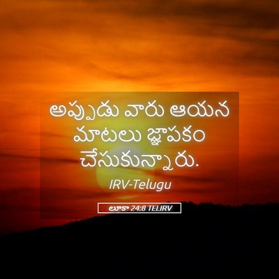 Picture 05 - లూకా 24:8 TELIRV - అప్పుడు వారు ఆయన - Bible Verse Picture