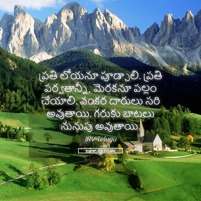 Picture 05 - లూకా 3:5 TELIRV - ప్రతి లోయనూ - Bible Verse Picture