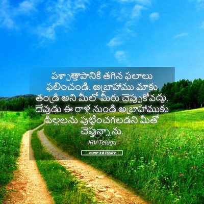 Picture 05 - లూకా 3:8 TELIRV - పశ్చాత్తాపానికి - Bible Verse Picture