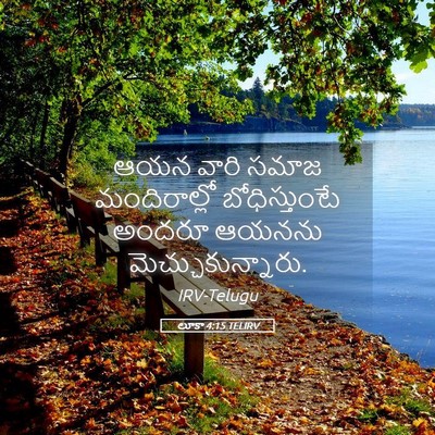 Picture 05 - లూకా 4:15 TELIRV - ఆయన వారి సమాజ - Bible Verse Picture