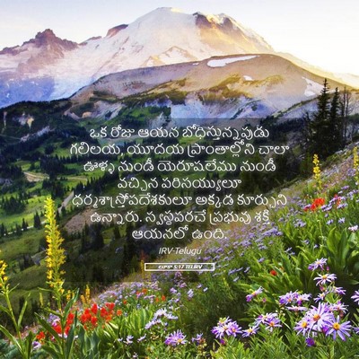 Picture 05 - లూకా 5:17 TELIRV - ఒక రోజు ఆయన - Bible Verse Picture
