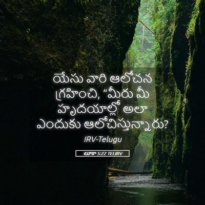 Picture 05 - లూకా 5:22 TELIRV - యేసు వారి ఆలోచన - Bible Verse Picture