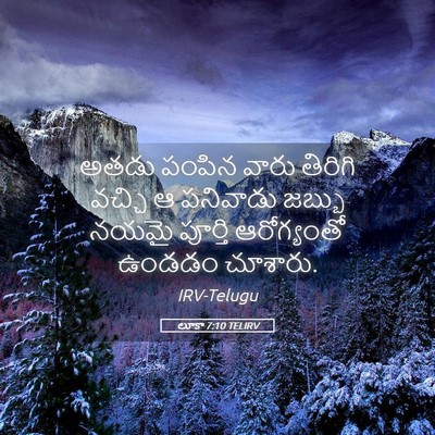Picture 05 - లూకా 7:10 TELIRV - అతడు పంపిన వారు - Bible Verse Picture